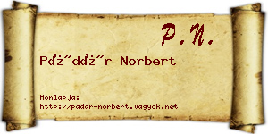 Pádár Norbert névjegykártya