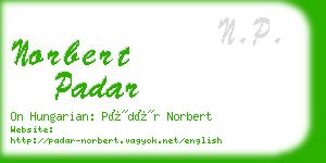 norbert padar business card